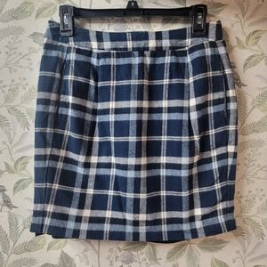 Tommy Hilfiger Navy and White Plaid Pencil Skirt